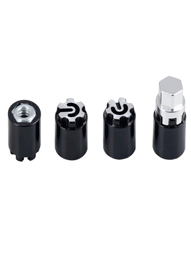 DJX 4PCS Aluminum M4 Wheel Nut Center Cap Locking Hubs w/Tool for 1/10 RC Crawler Traxxas TRX4 Axial SCX10 90046 D90 Redcat Gen7(Black&Silver) - Image 3